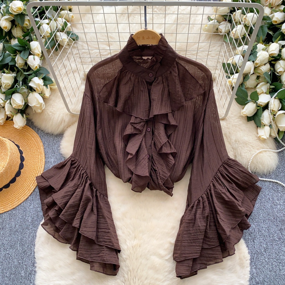 Show young commuting shirt gauze tops for women