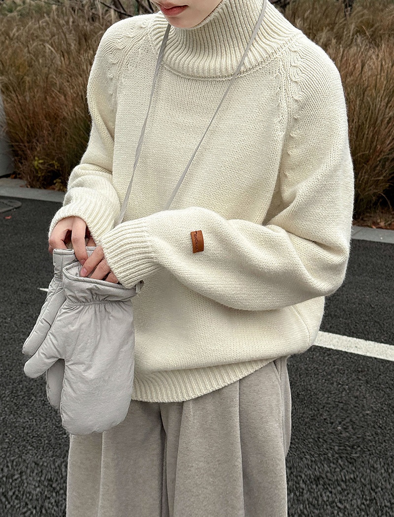 All-match thick tops knitted sweater for women