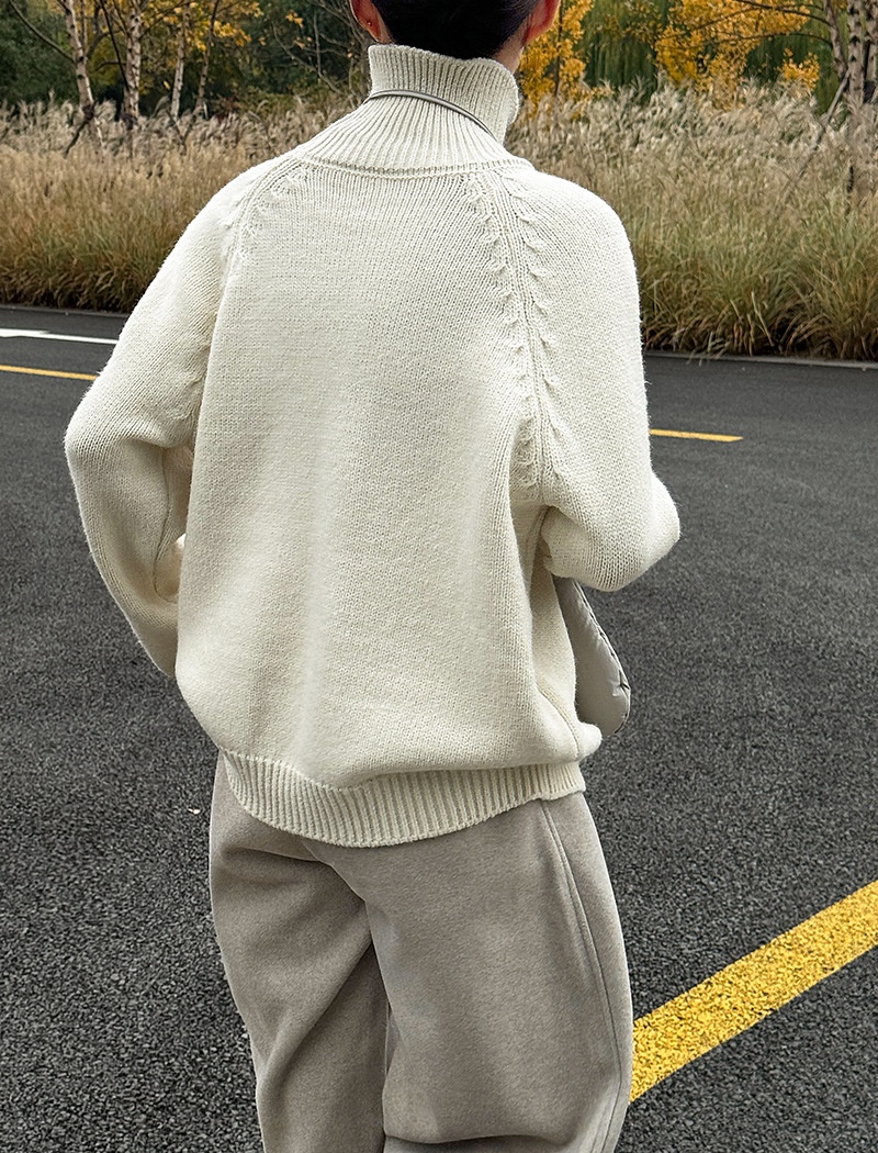 All-match thick tops knitted sweater for women