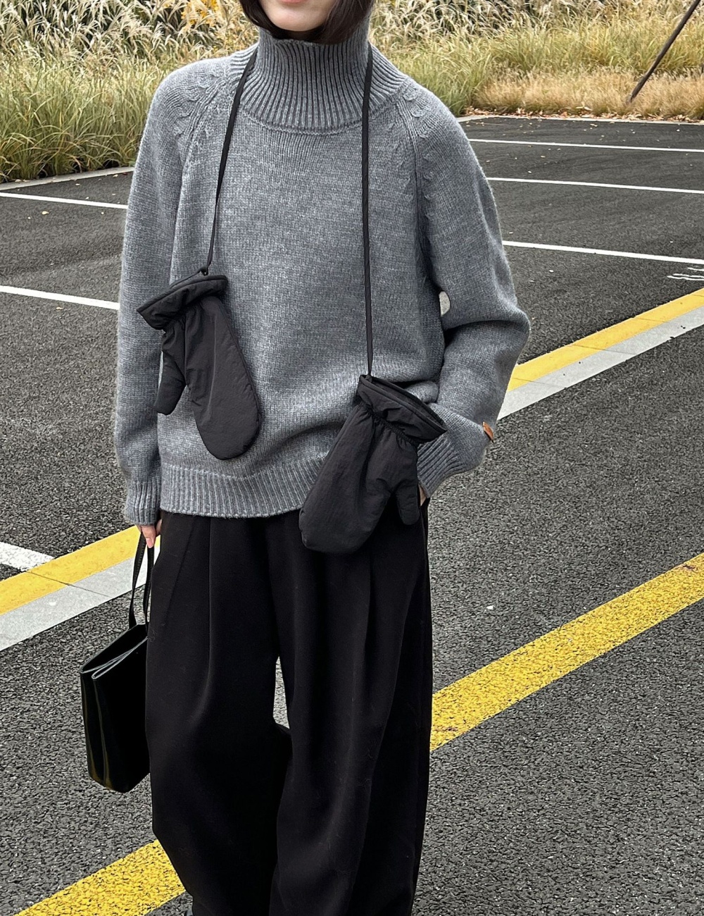 All-match thick tops knitted sweater for women