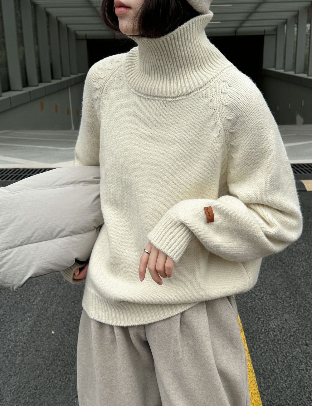 All-match thick tops knitted sweater for women