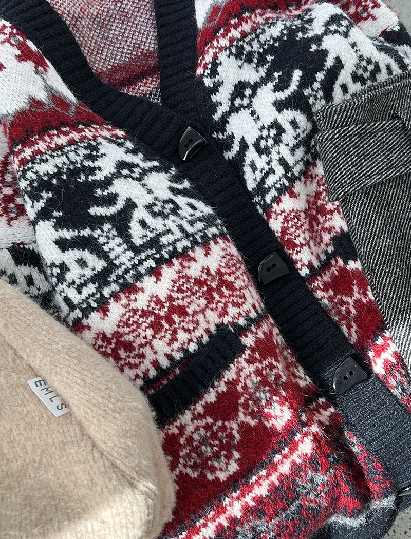 Long christmas sweater knitted winter coat for women