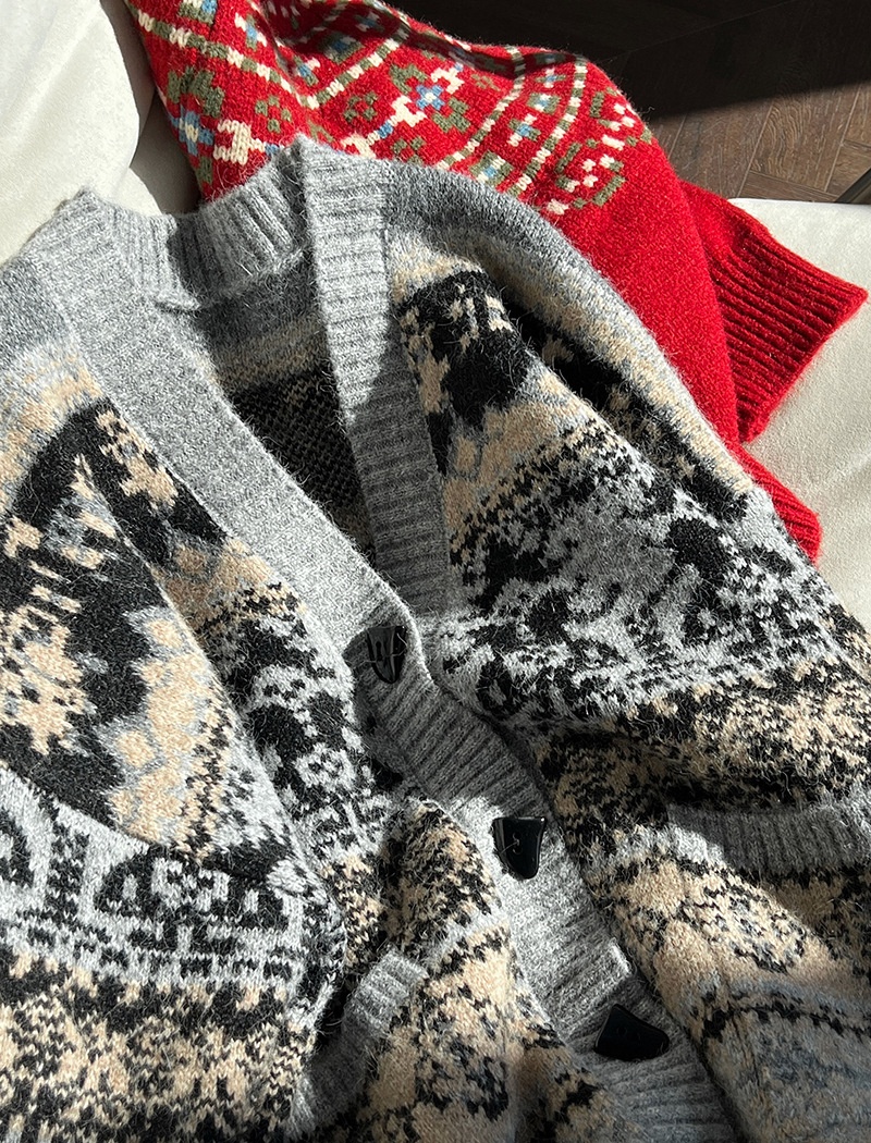 Long christmas sweater knitted winter coat for women