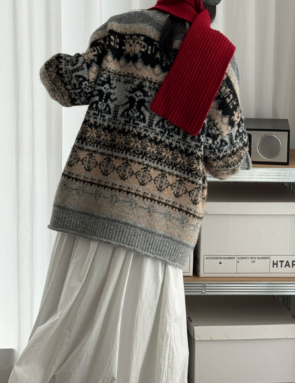 Long christmas sweater knitted winter coat for women