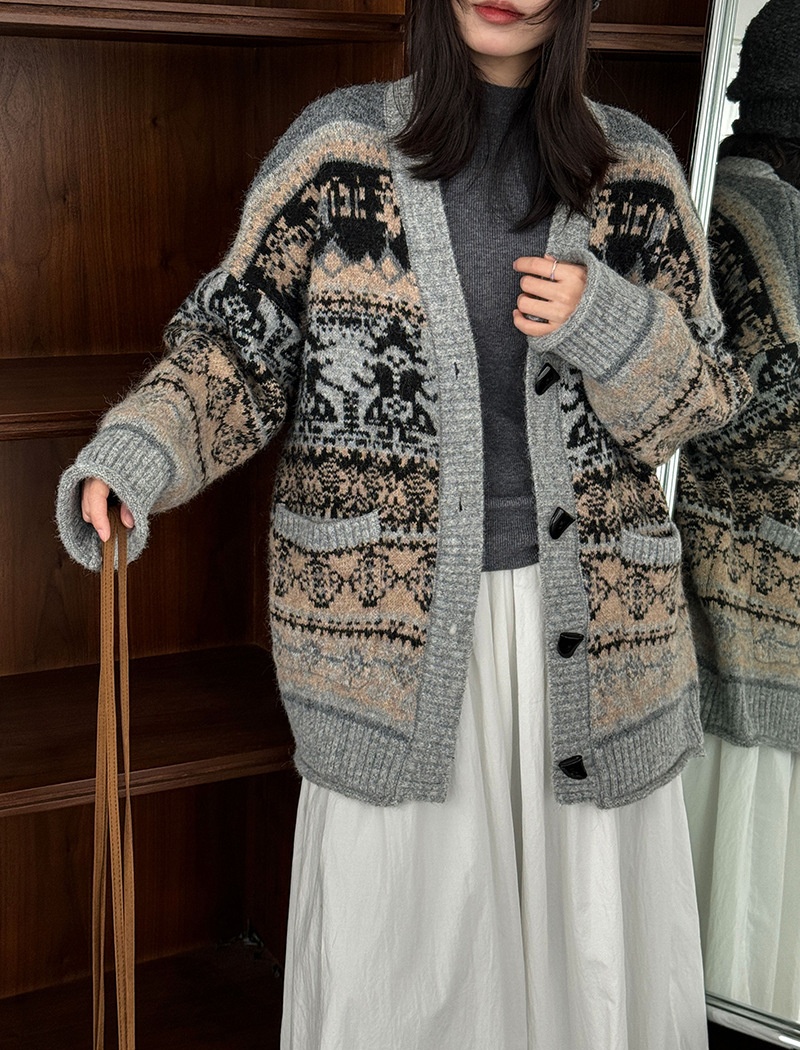 Long christmas sweater knitted winter coat for women