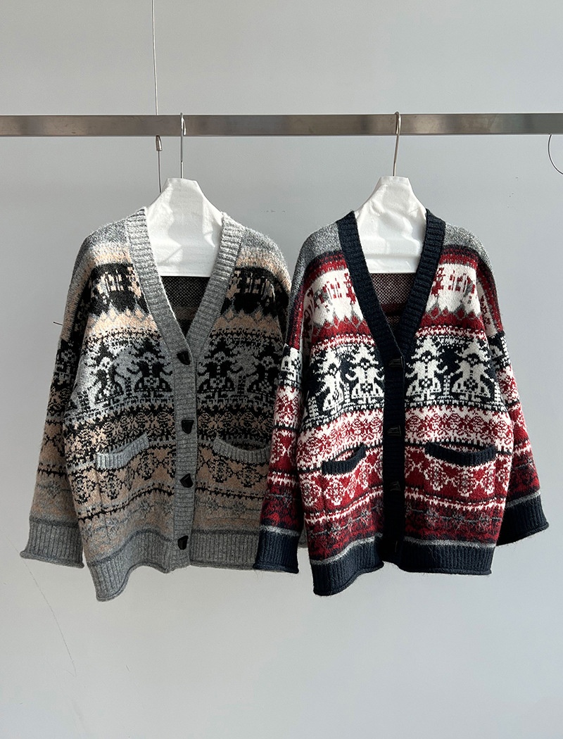 Long christmas sweater knitted winter coat for women