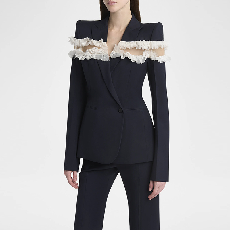 Temperament business suit gauze long pants 2pcs set