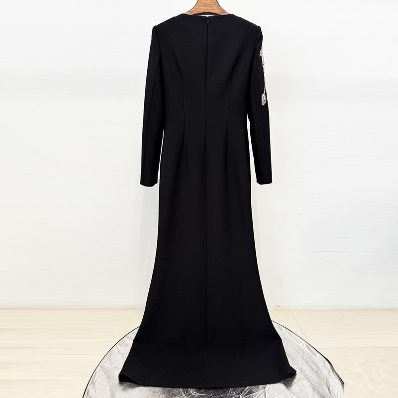 Long European style evening dress rhinestone dress