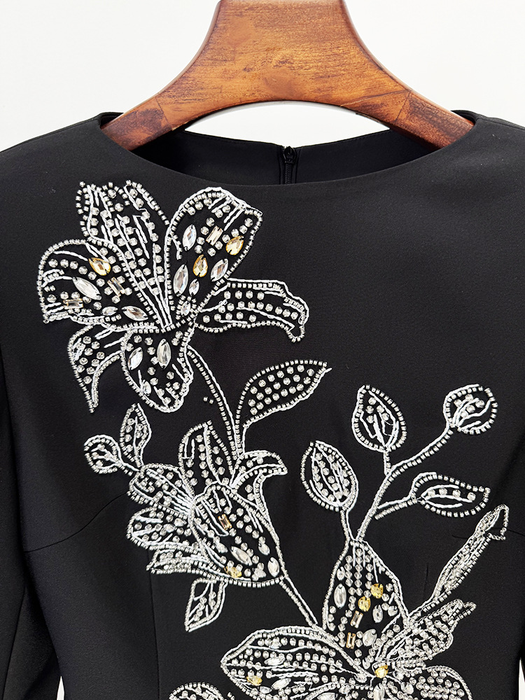 Long European style evening dress rhinestone dress