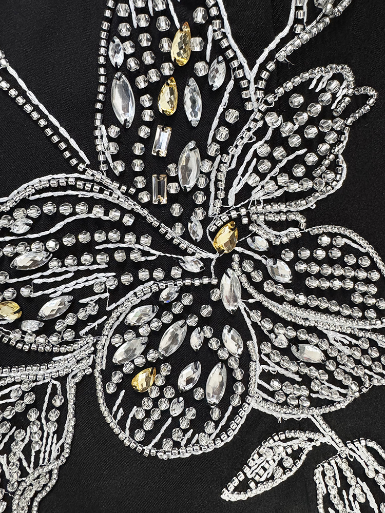 Long European style evening dress rhinestone dress