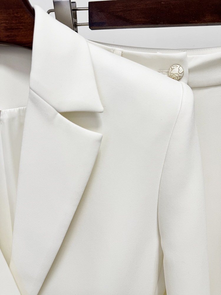 European style long pants white business suit 2pcs set