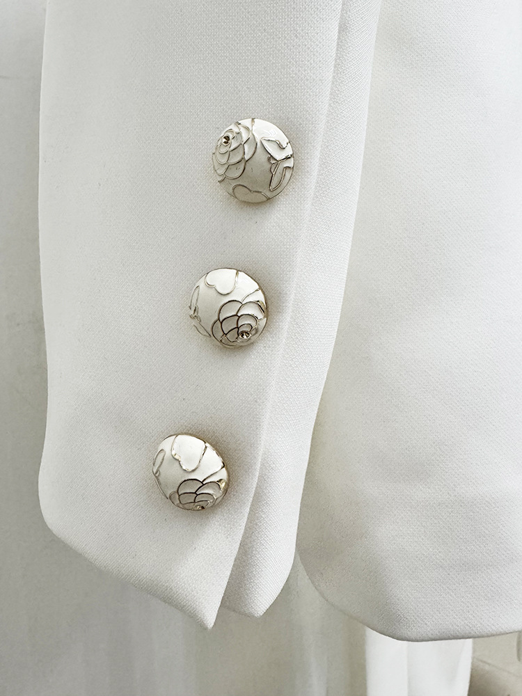 European style long pants white business suit 2pcs set