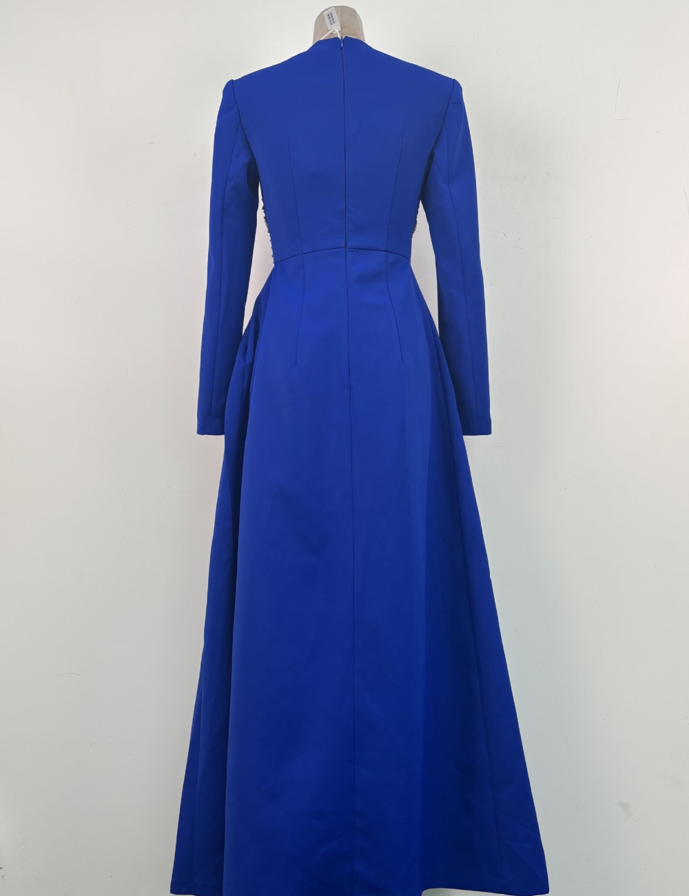 Temperament rhinestone long dress blue formal dress