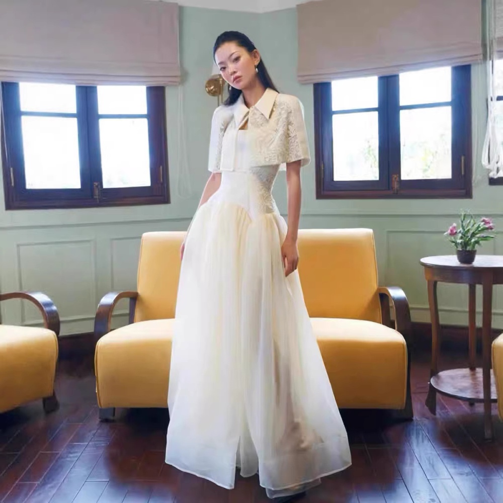 Temperament lace slim dress elegant niche shawl