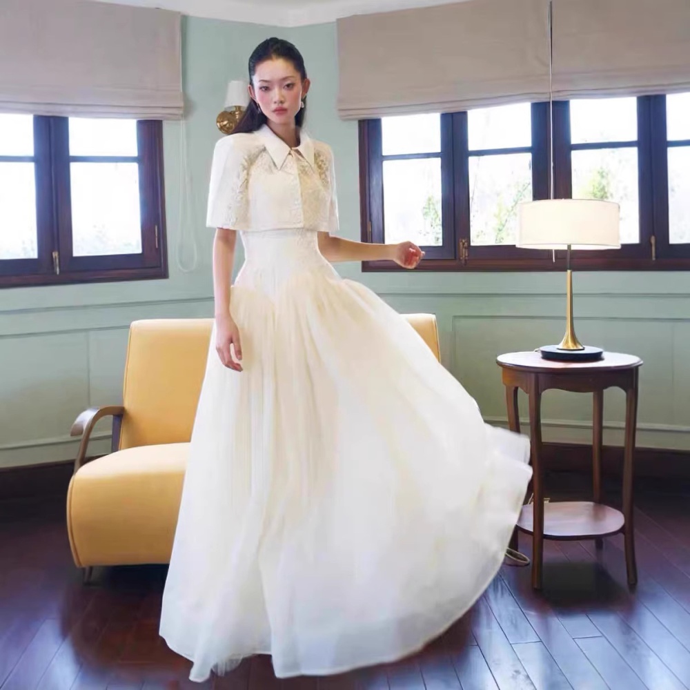 Temperament lace slim dress elegant niche shawl