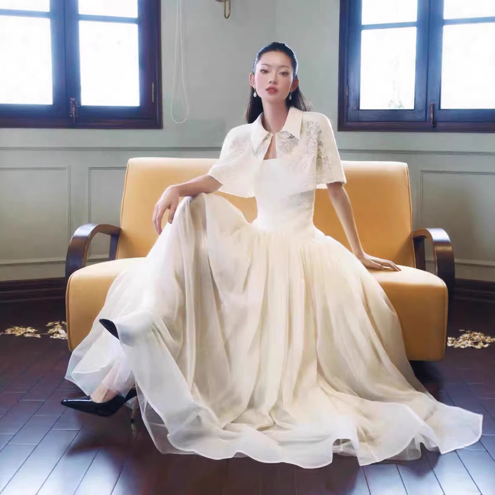 Temperament lace slim dress elegant niche shawl