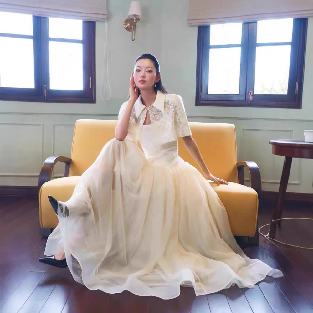 Temperament lace slim dress elegant niche shawl