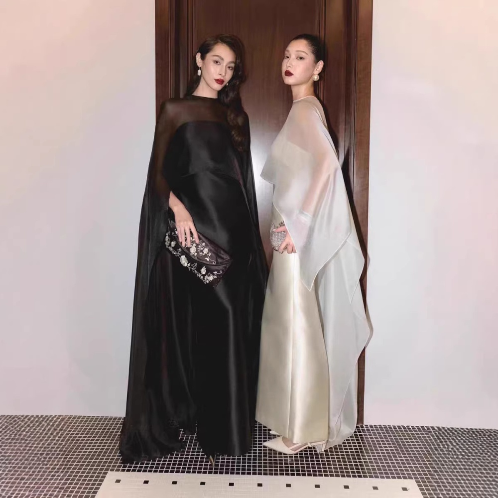 Temperament elegant formal dress niche satin long dress