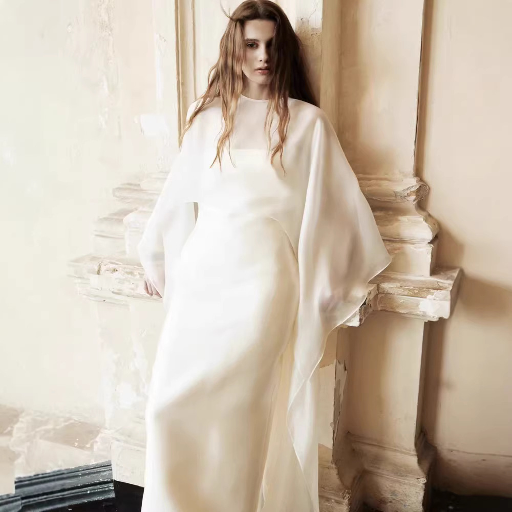 Temperament elegant formal dress niche satin long dress