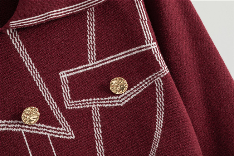 Chanelstyle long temperament stripe knitted dress