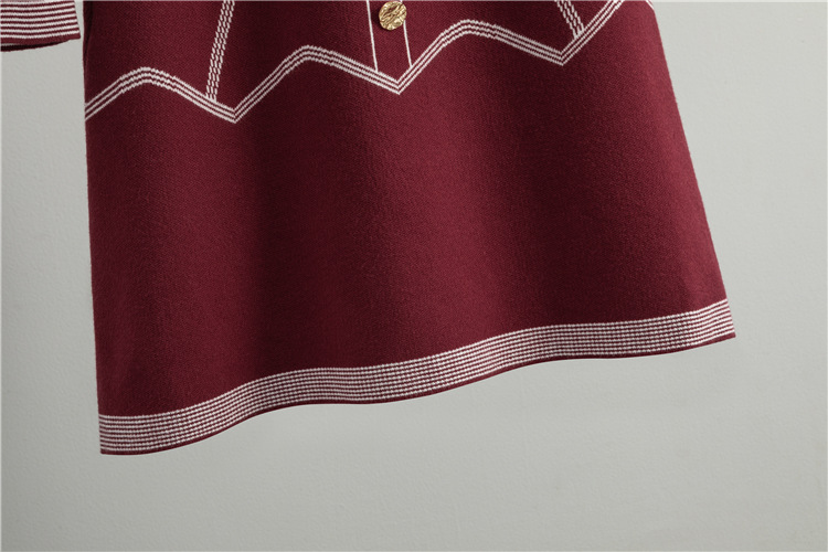 Chanelstyle long temperament stripe knitted dress