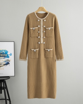 Spring and autumn slim European style knitted dress