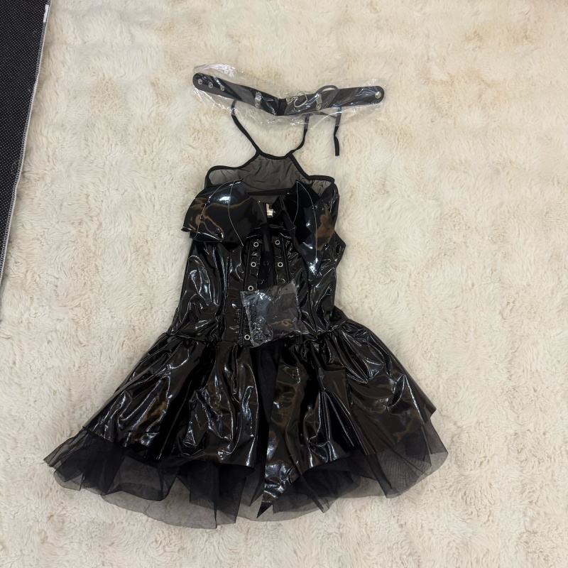 Fashion halter leatherette spicegirl short dress for women