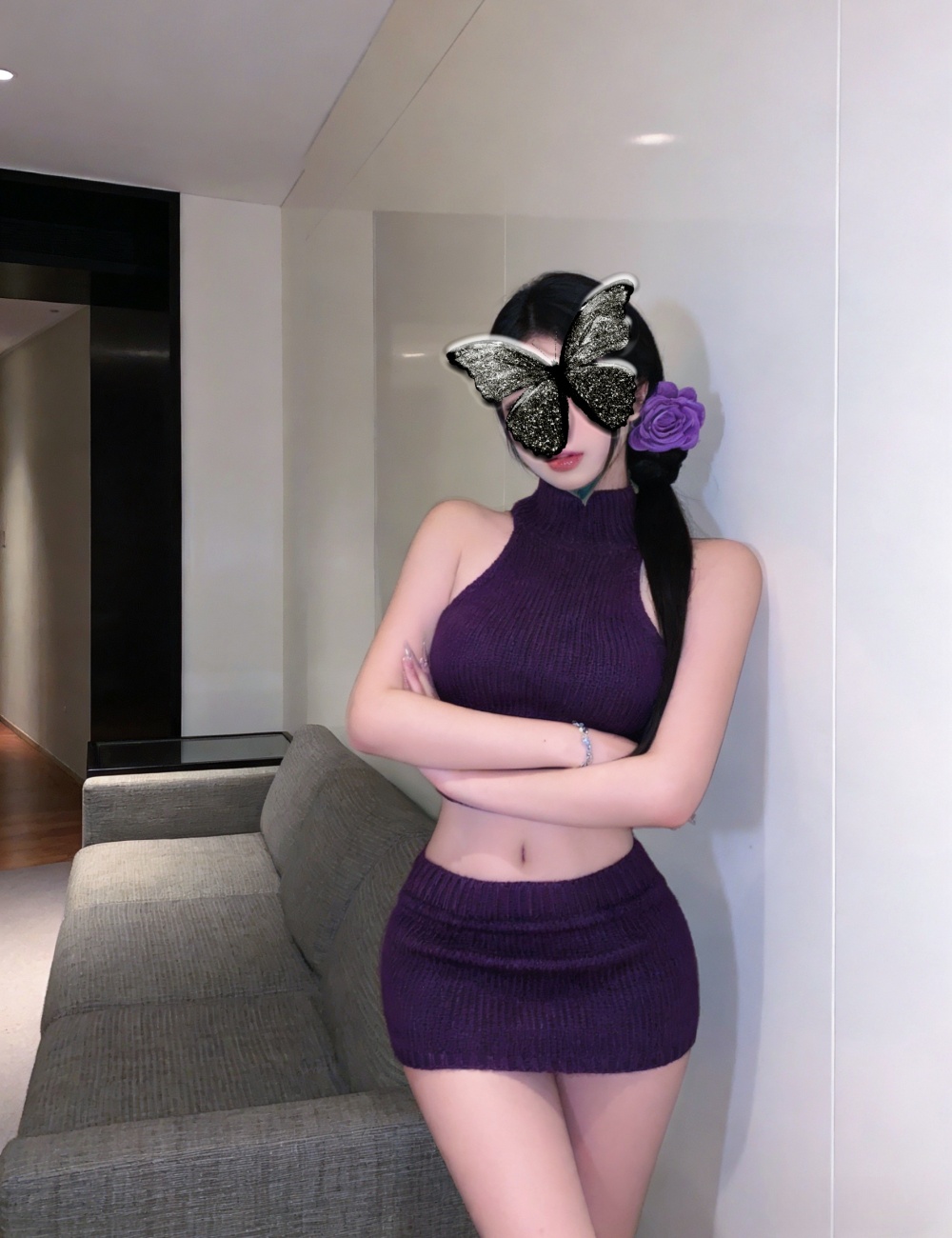 Package hip short skirt spicegirl tops 2pcs set