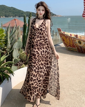 Niche summer dress exceed knee long dress for women