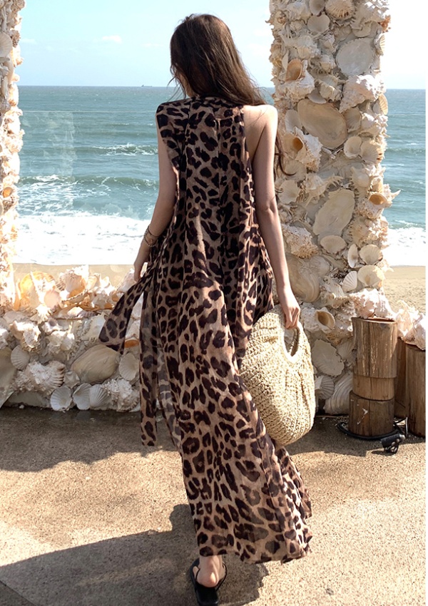 Niche summer dress exceed knee long dress for women