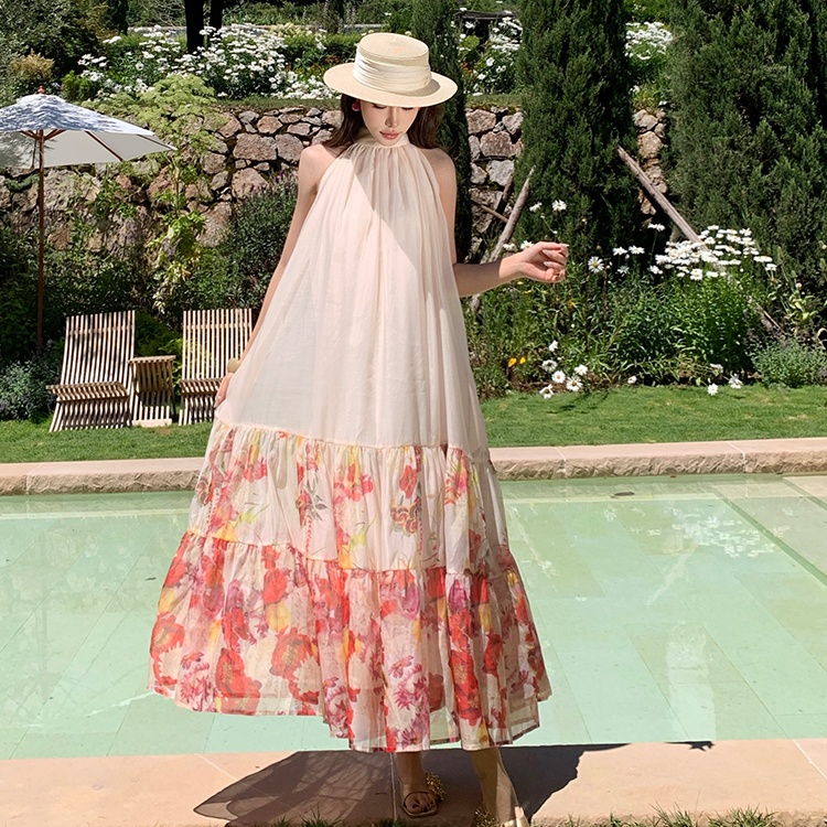 France style dress sleeveless long dress for women