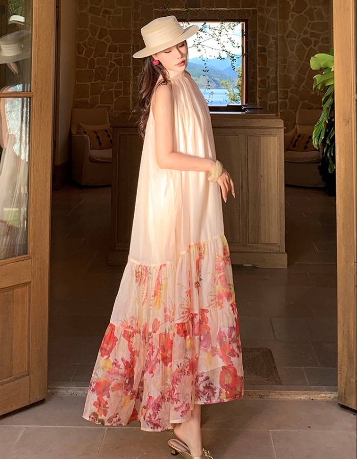 France style dress sleeveless long dress for women