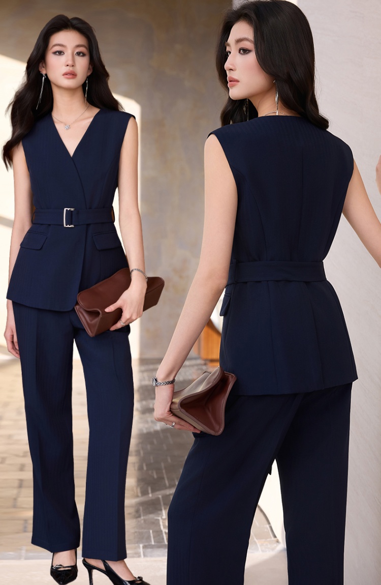 Profession summer waistcoat thin suit pants a set for women