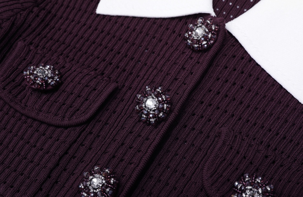 Knitted diamond spring and autumn slim long sleeve dress