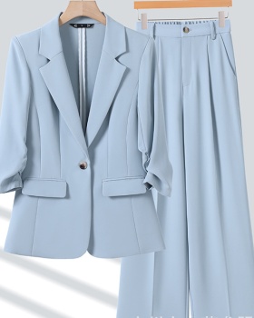 Short sleeve suit pants overalls coat a set for women