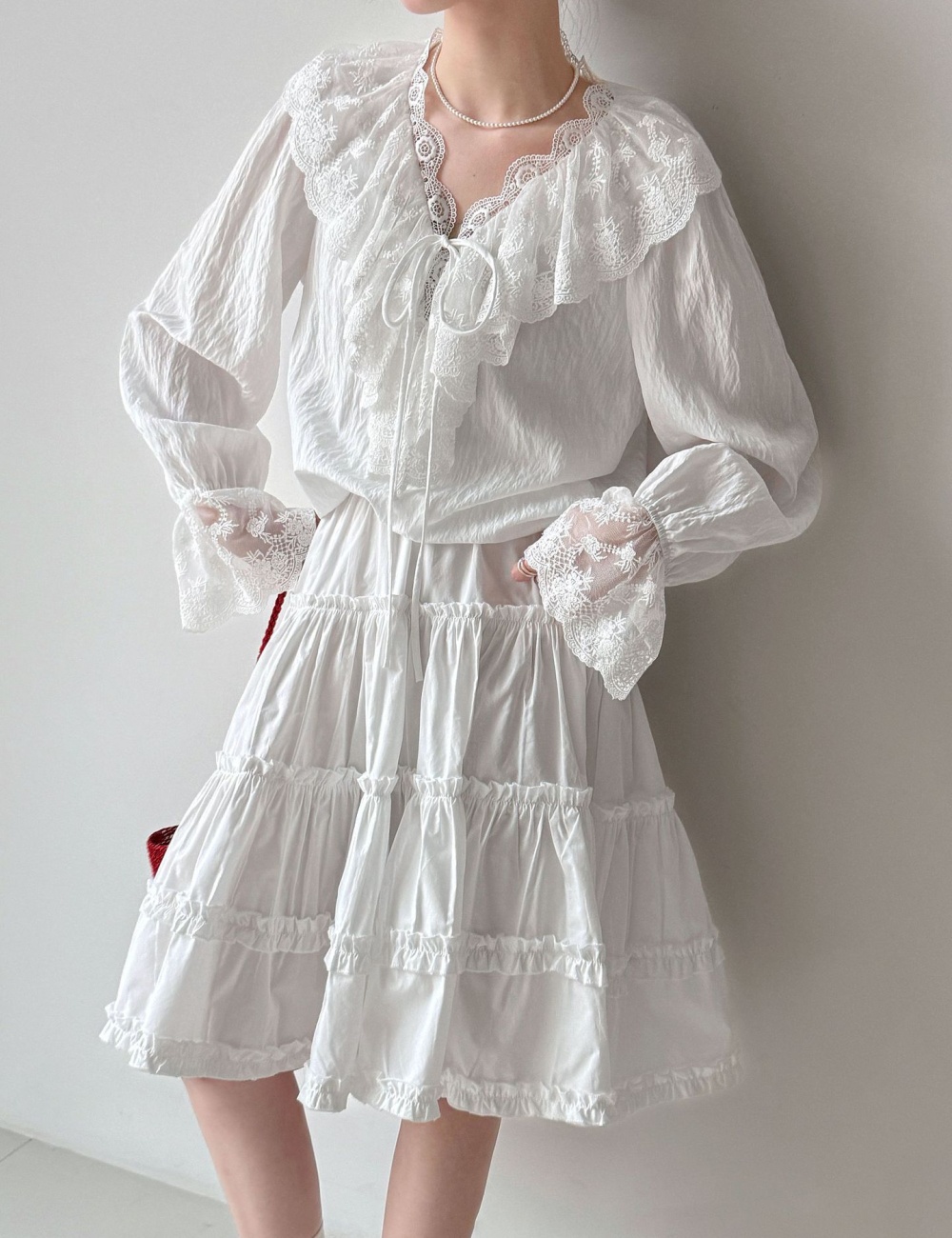 Lace cake spring skirt countryside fresh short skirt