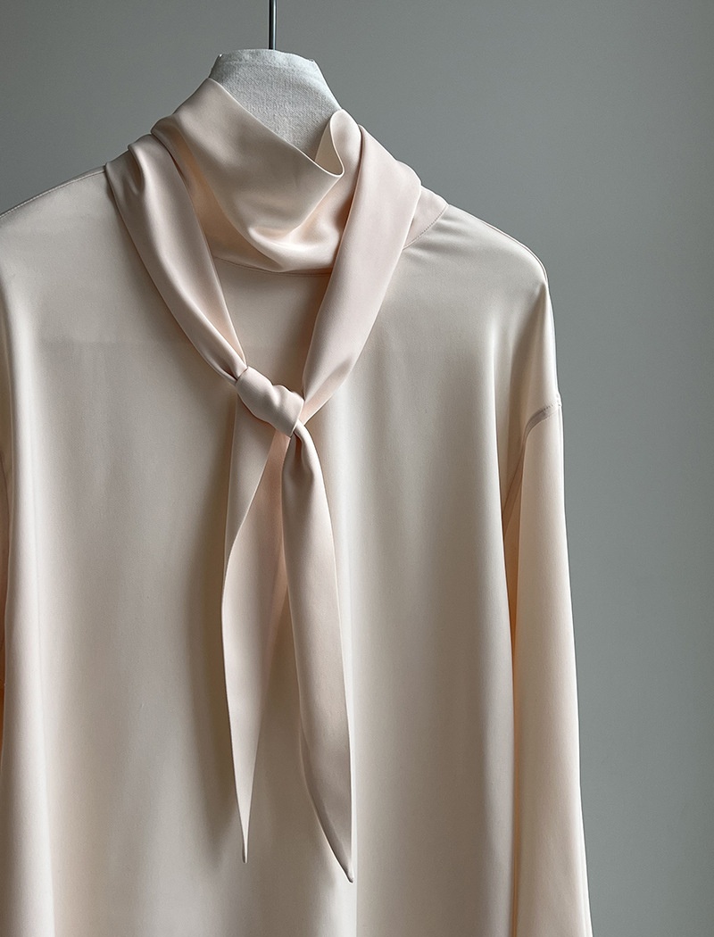 Light streamer small shirt satin spring shirt for women