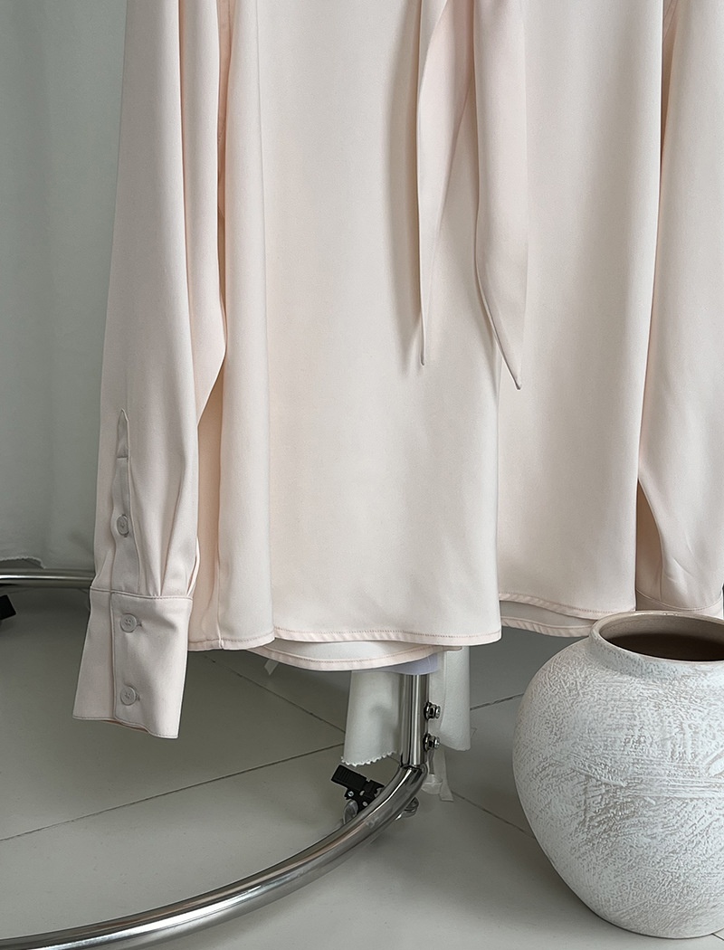 Light streamer small shirt satin spring shirt for women