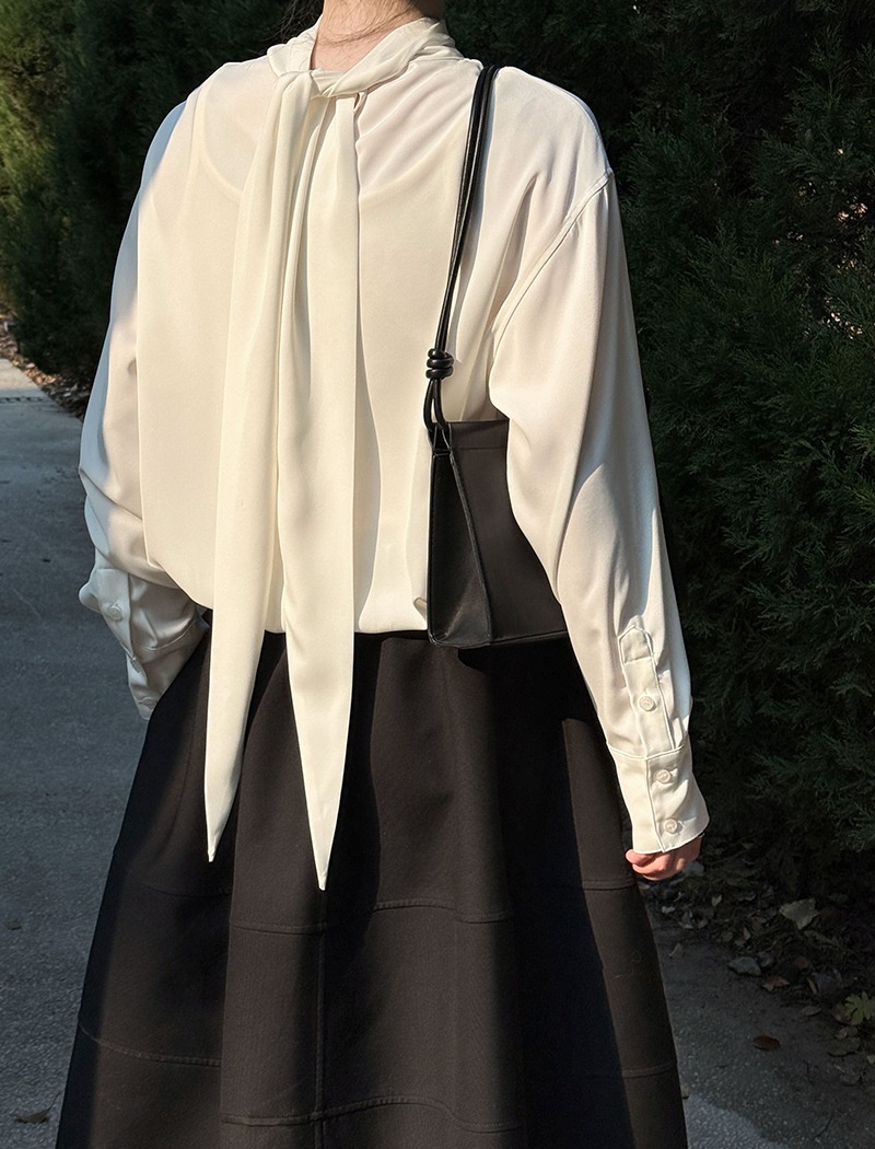 Light streamer small shirt satin spring shirt for women