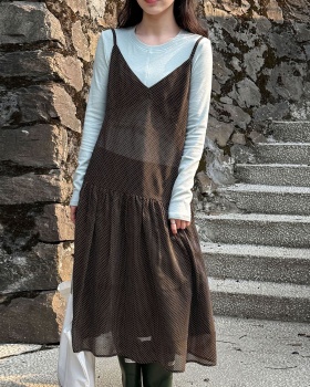 Lazy strap dress niche sleeveless dress for women