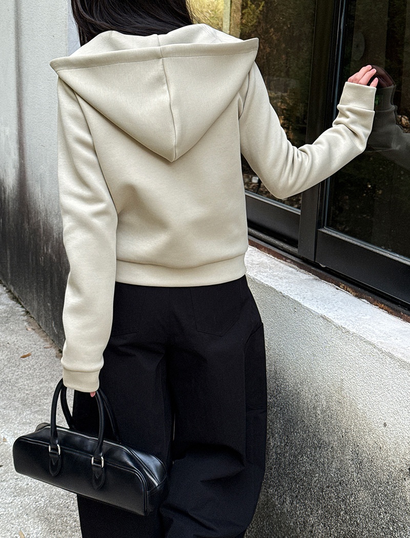 Short hooded zip hoodie Casual sports coat for women