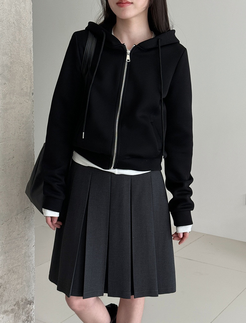 Short hooded zip hoodie Casual sports coat for women