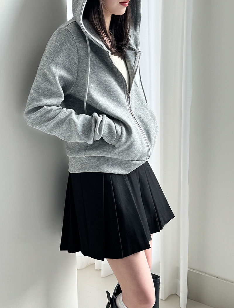 Short hooded zip hoodie Casual sports coat for women