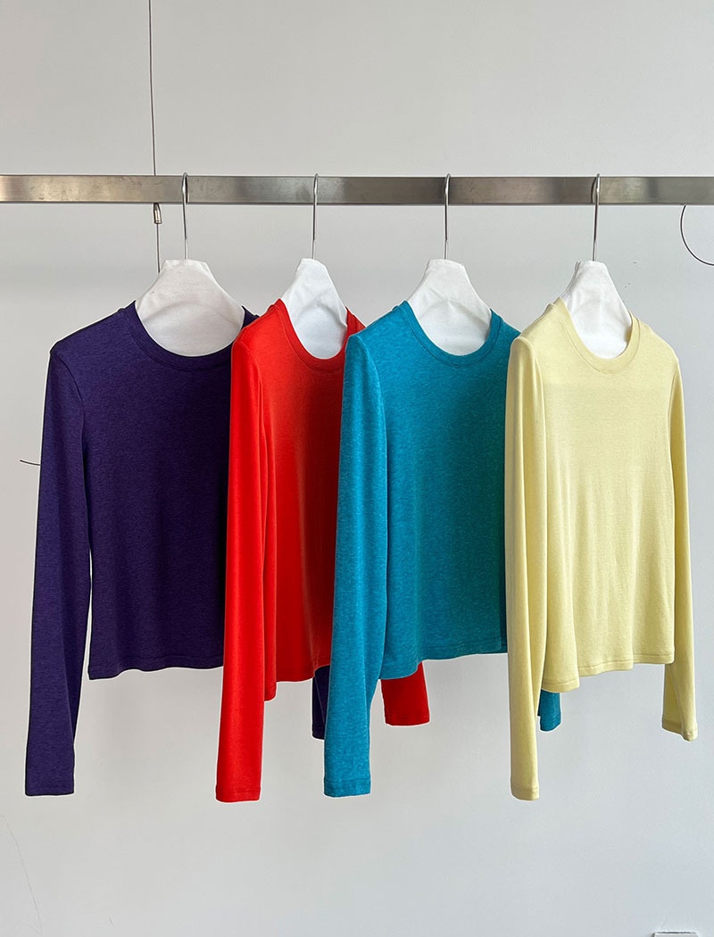 Simple wool T-shirt loose spring bottoming shirt