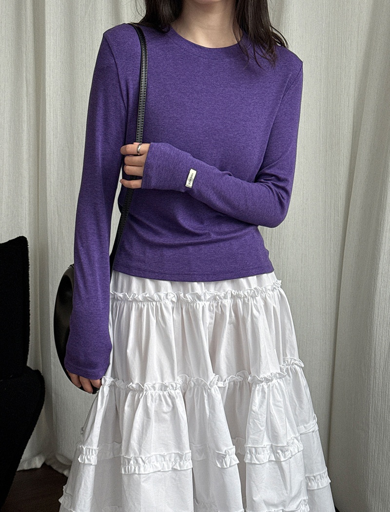 Simple wool T-shirt loose spring bottoming shirt