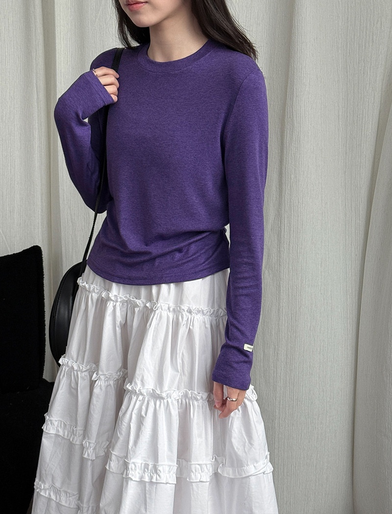 Simple wool T-shirt loose spring bottoming shirt