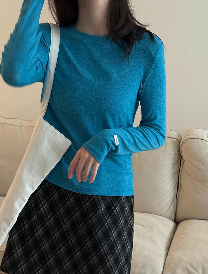 Simple wool T-shirt loose spring bottoming shirt