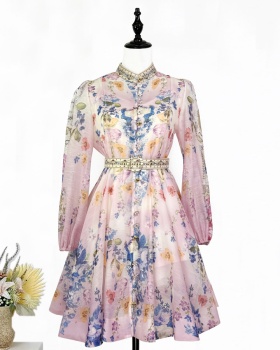 Pinched waist spring and summer elegant France style dress