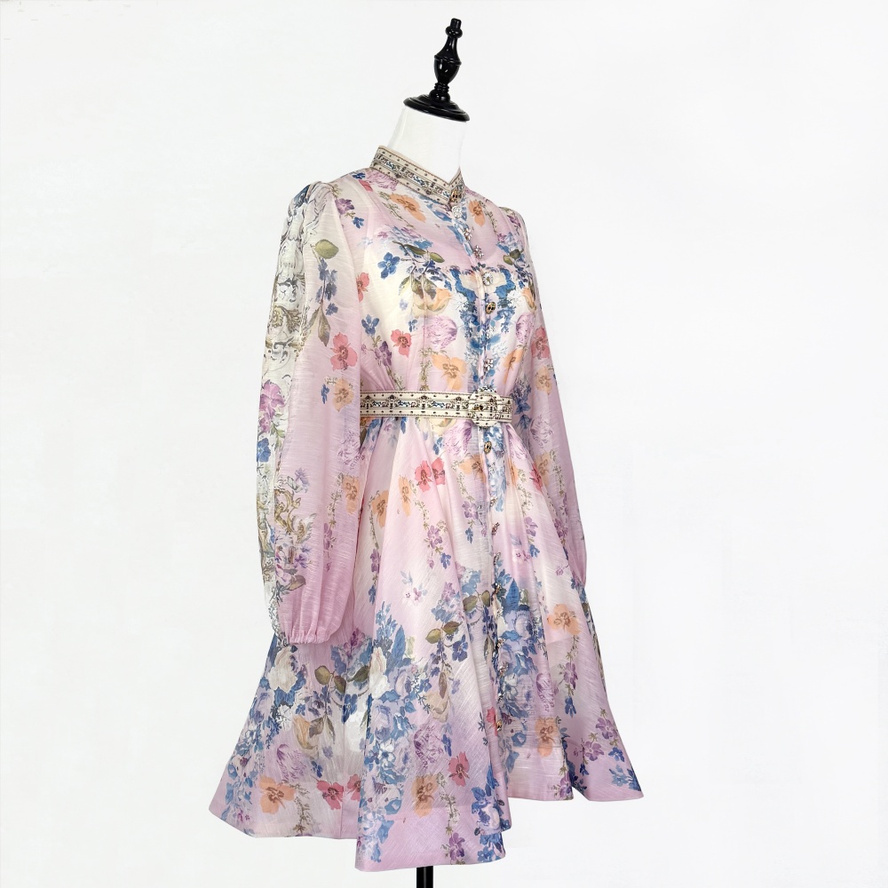 Pinched waist spring and summer elegant France style dress