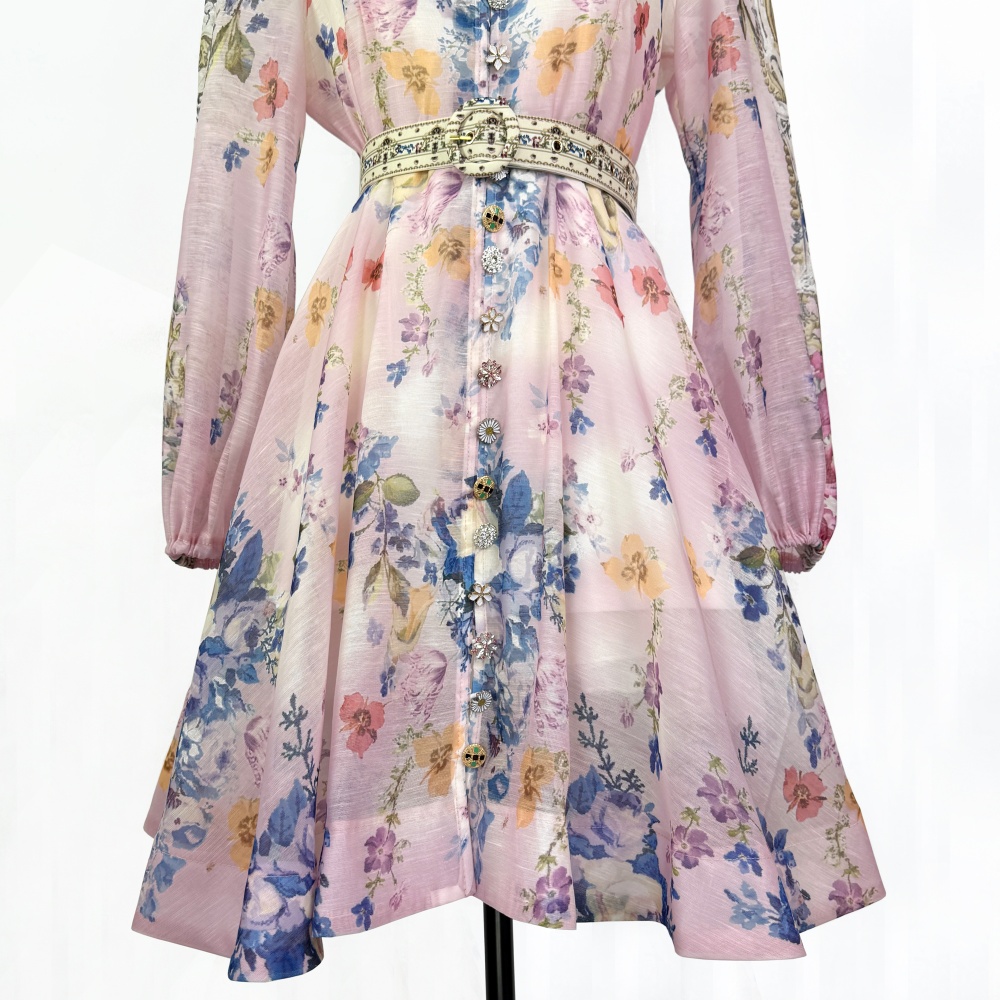 Pinched waist spring and summer elegant France style dress